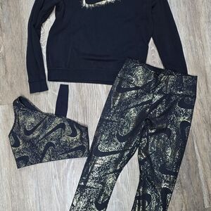 Nike Black and Gold Sportswear Trio